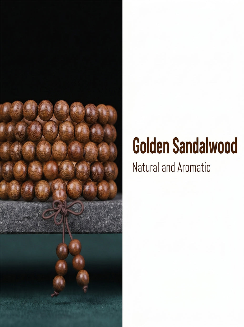 Luxury Golden Silk Sandalwood 108 Mala Beads | SUBVIBE