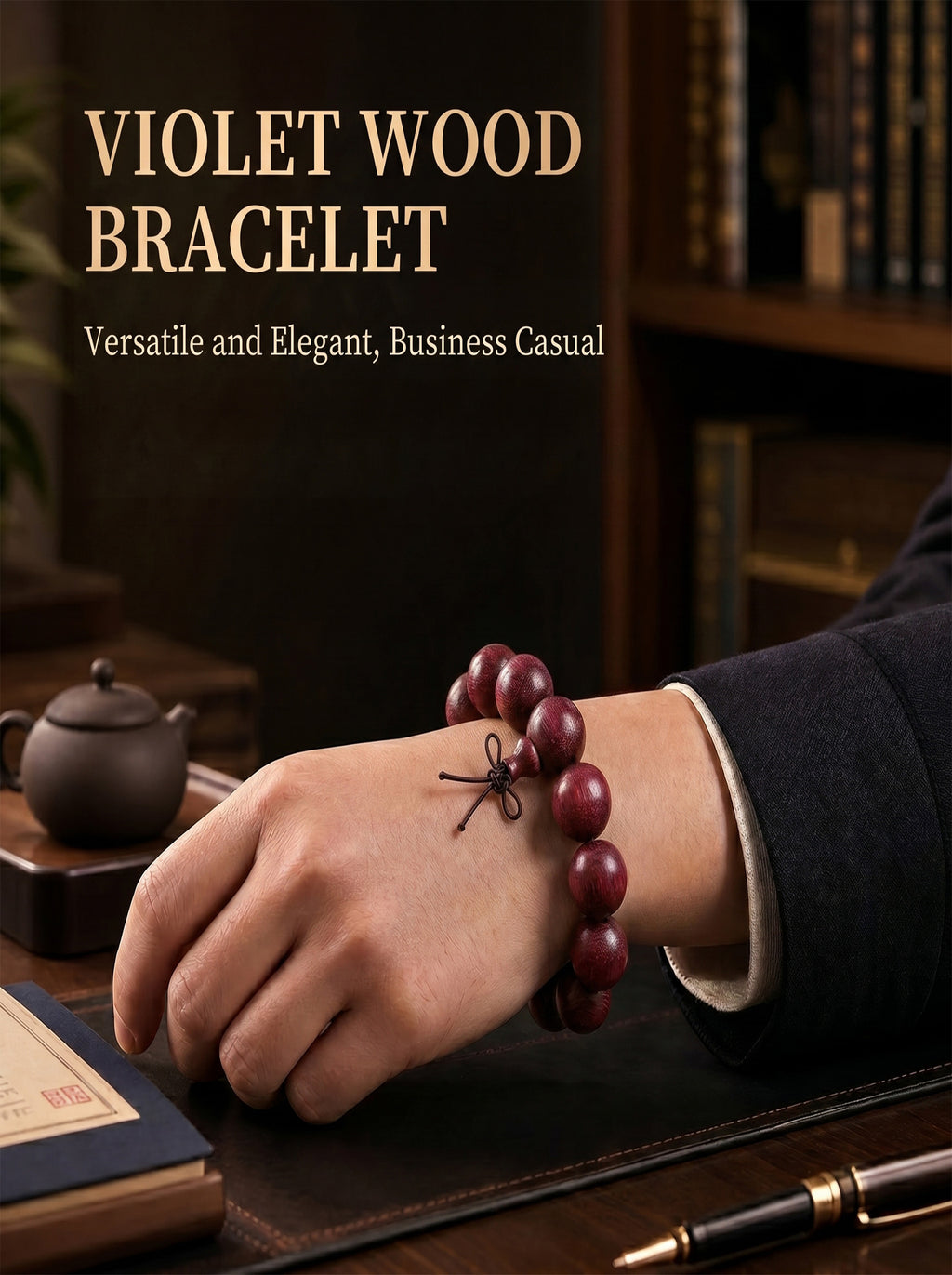 Genuine Violetwood Bead Bracelet 'The Sovereign Lavender' | SUBVIBE