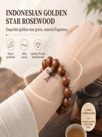 Gold Flecked Sandalwood Bracelet 'The Wealth Magnet' | SUBVIBE