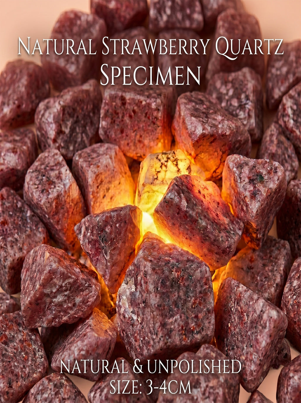 The Passion Ignite | Rare Raw Strawberry Quartz Crystal