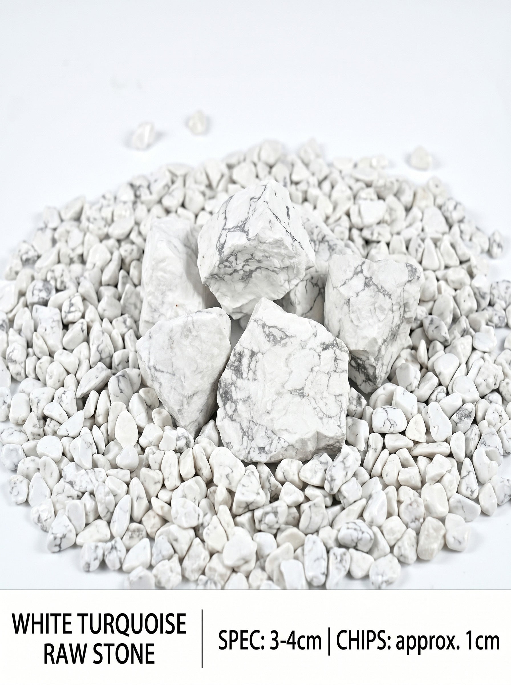 The Marble Mind | Raw White Turquoise Howlite Crystal