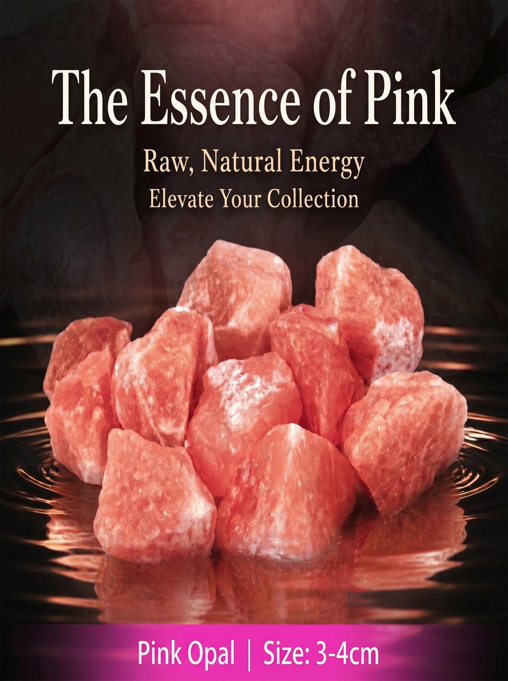 The Cosmic Silk | Rare Raw Pink Opal Healing Gemstone