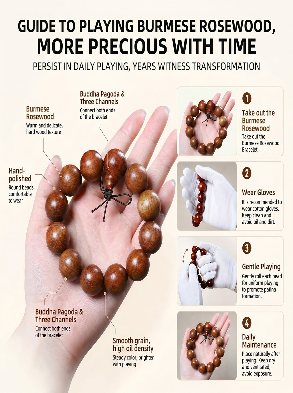 Burmese Rosewood Fragrant Bracelet 'The Sunset Healing' | SUBVIBE