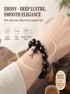 Premium Matte Black Ebony Wood Wrist Bracelet | SUBVIBE