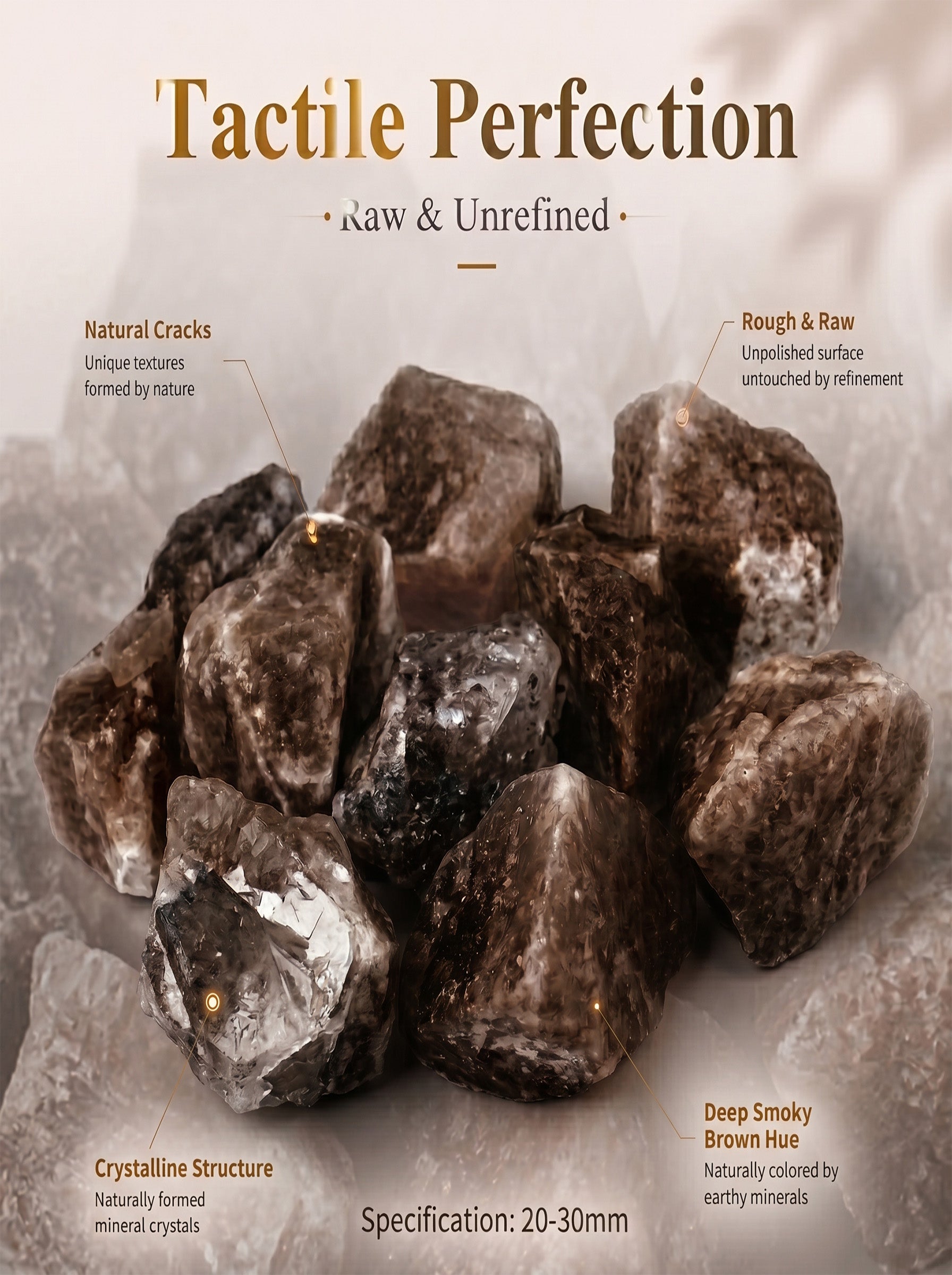 The Eclipse | Dark Raw Smoky Quartz Defense Talisman