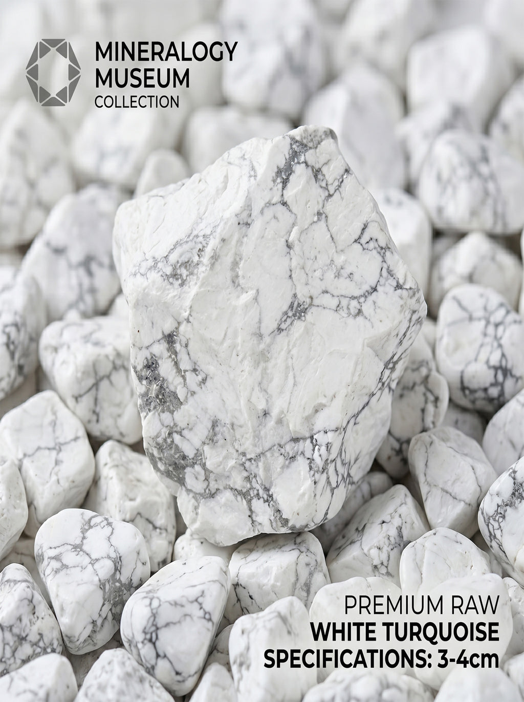 The Marble Mind | Raw White Turquoise Howlite Crystal