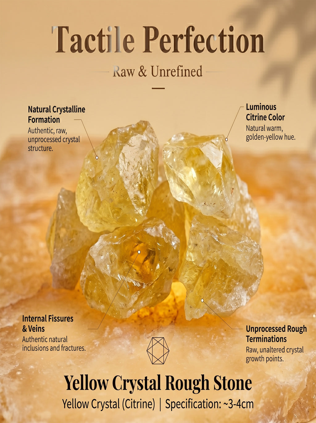 The Cash Flow Magnet | Raw Citrine Wealth Merchant Crystal