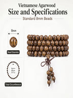 Premium Vietnamese Agarwood 108 Mala Talisman | SUBVIBE