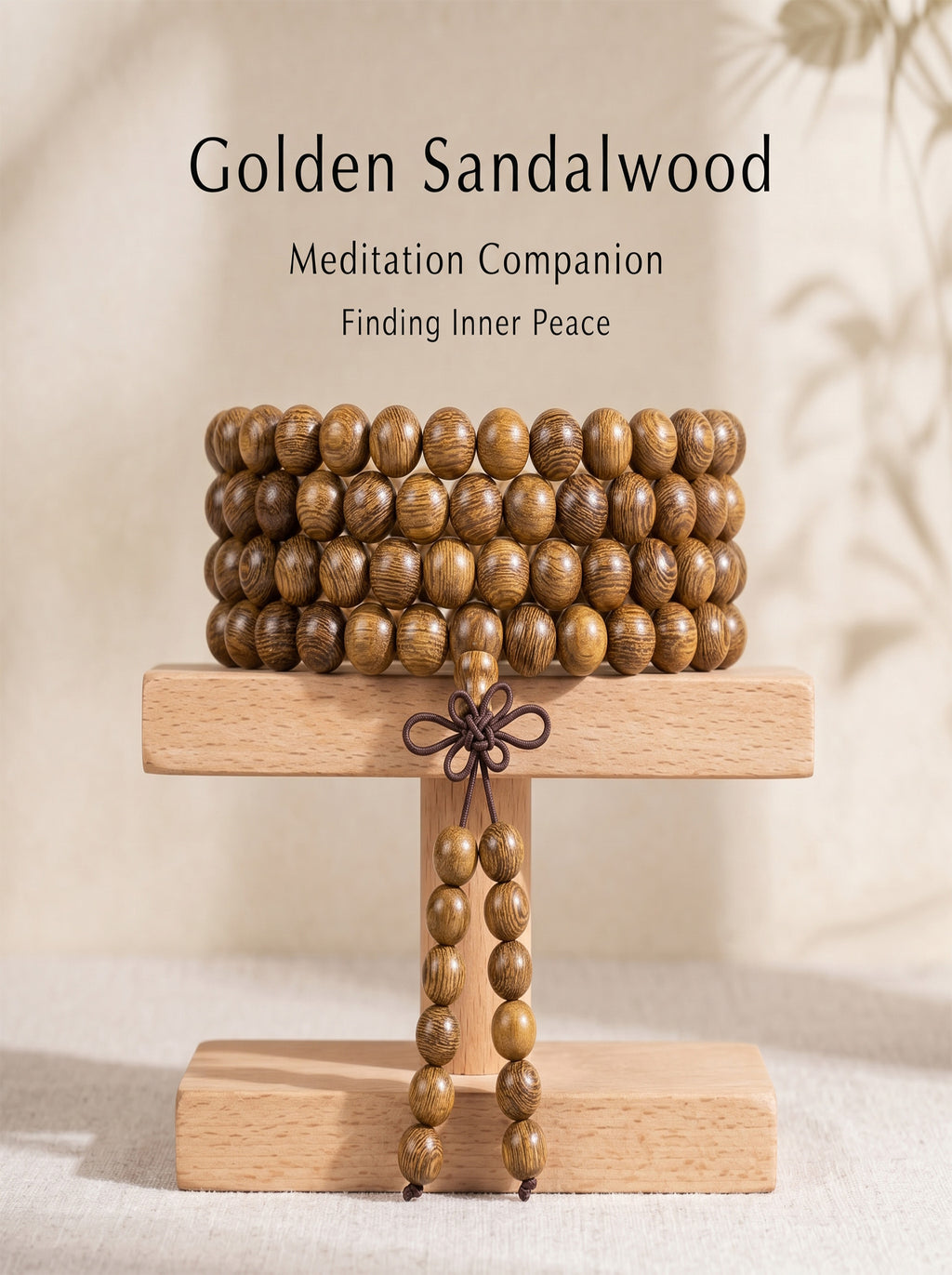 Luxury Golden Silk Sandalwood 108 Mala Beads | SUBVIBE