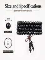 Premium Matte Black Ebony Wood 108 Mala | SUBVIBE