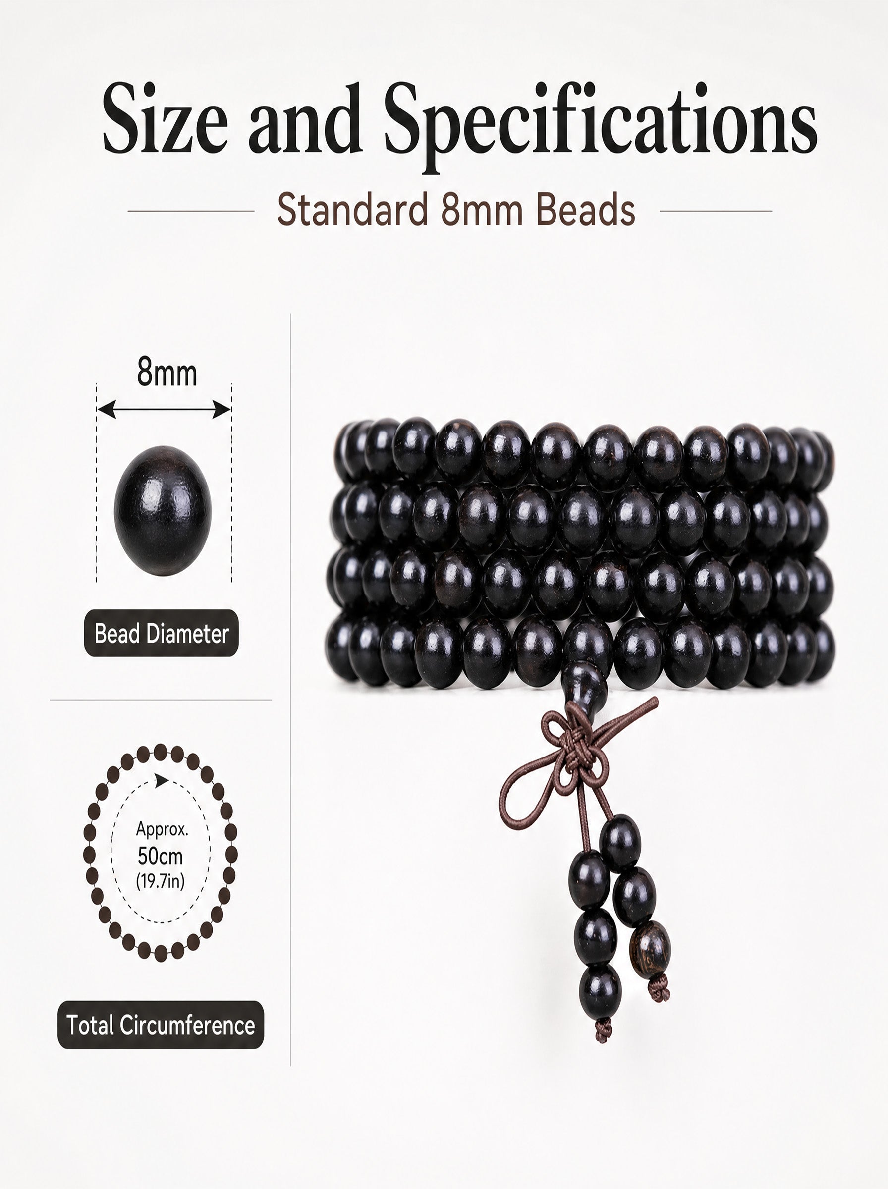 Premium Matte Black Ebony Wood 108 Mala | SUBVIBE