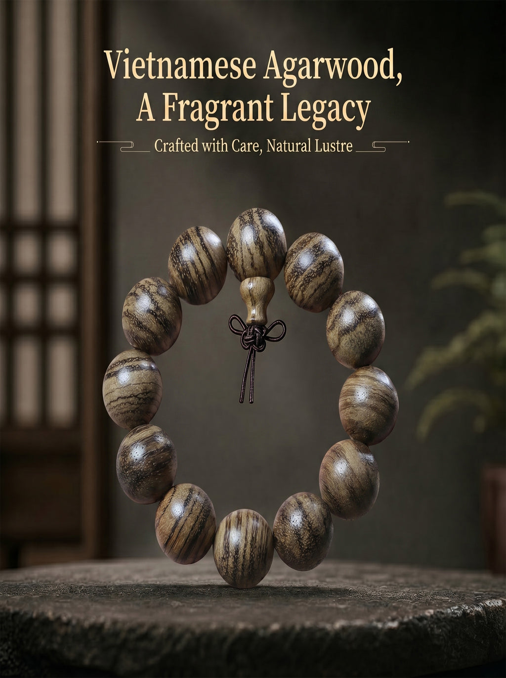 Premium Vietnamese Agarwood Bracelet 'The Ethereal Oasis' | SUBVIBE