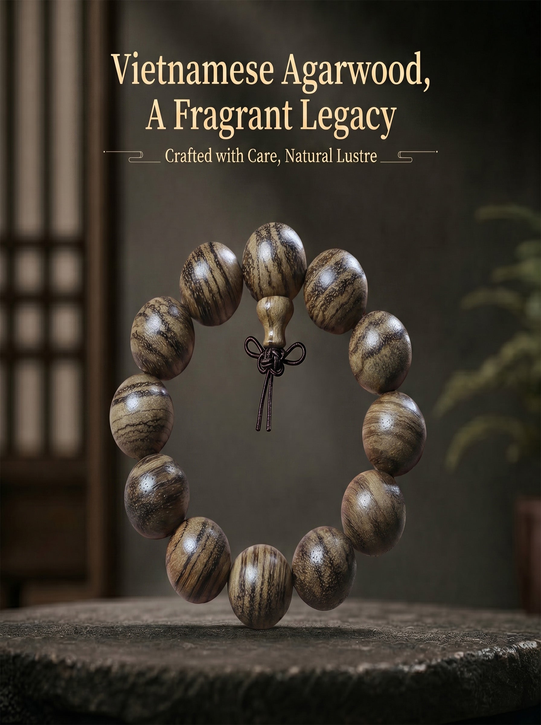 Premium Vietnamese Agarwood Bracelet 'The Ethereal Oasis' | SUBVIBE