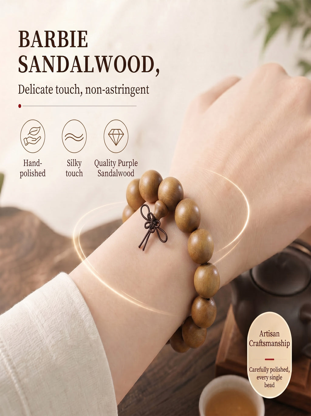 Barbi Sandalwood Fragrant Men's Bracelet | SUBVIBE