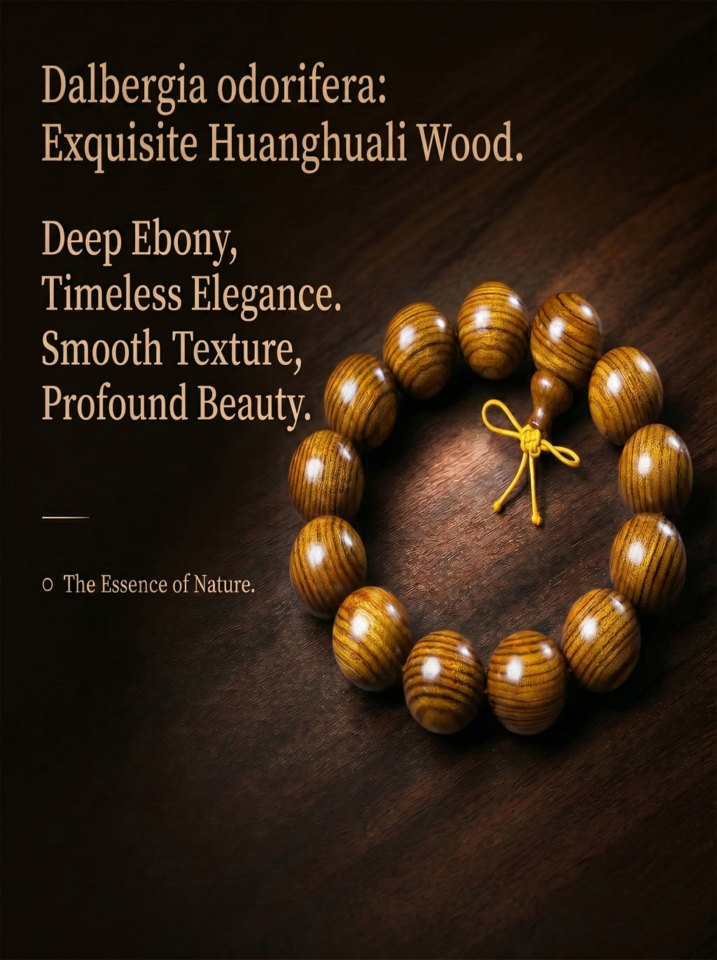 Large-Leaf Yellow Rosewood Luxury Bead Bracelet | SUBVIBE