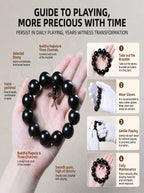 Premium Matte Black Ebony Wood Wrist Bracelet | SUBVIBE