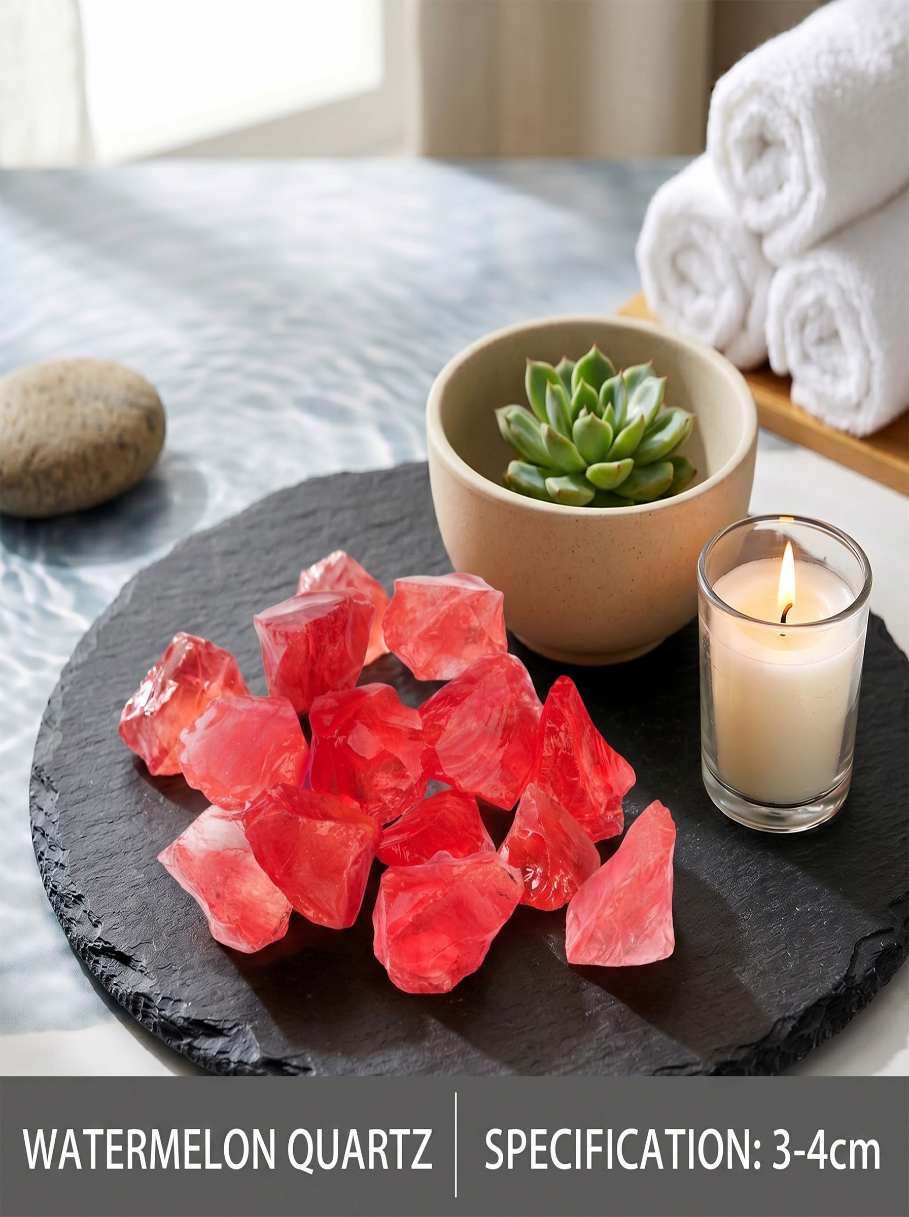 The Alchemical Heart | Raw Watermelon Quartz Rough Stone