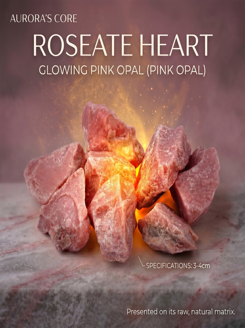 The Cosmic Silk | Rare Raw Pink Opal Healing Gemstone
