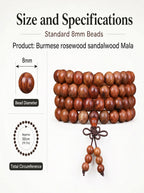 Burmese Rosewood 108 Mala 'The Golden Dawn' | SUBVIBE