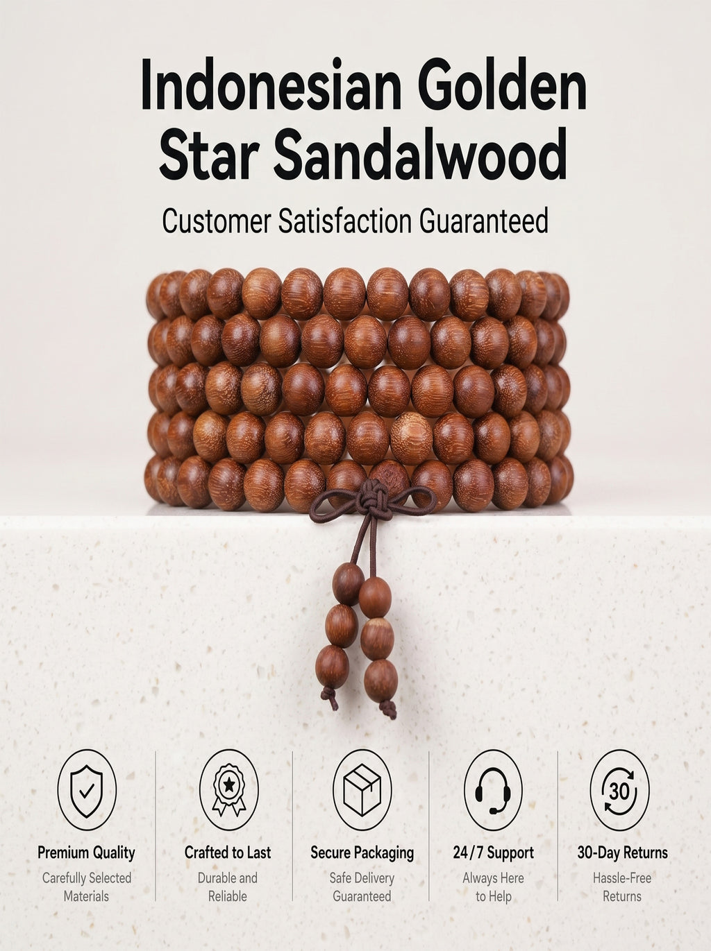 Gold-Flecked Purple Sandalwood 108 Mala Beads | SUBVIBE
