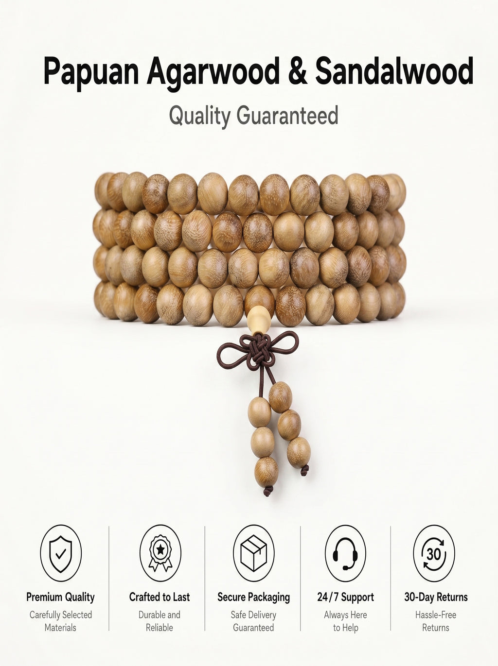 Authentic Papuan Agarwood Oud 108 Mala | SUBVIBE