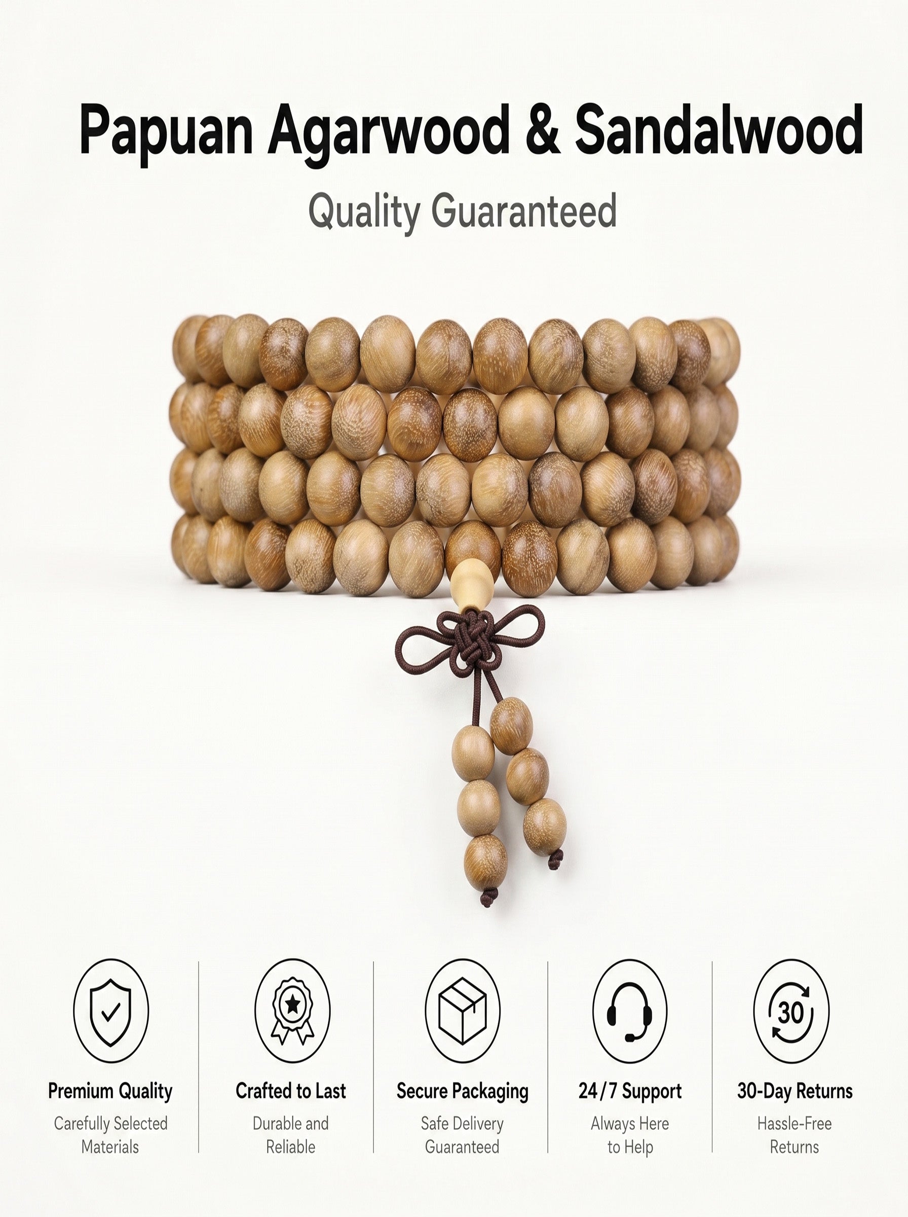 Authentic Papuan Agarwood Oud 108 Mala | SUBVIBE
