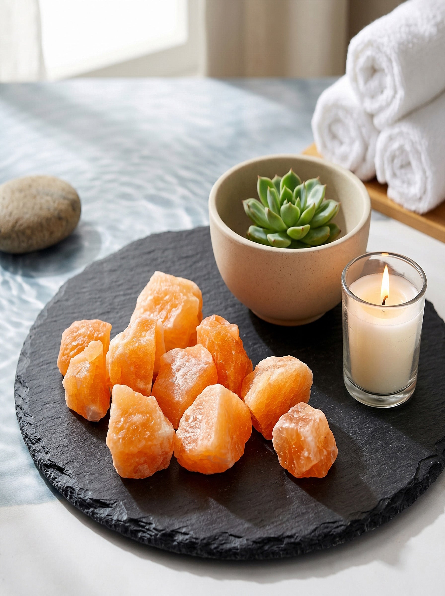 The Ion Sanctuary | Raw Orange Halite Rock Salt Mineral