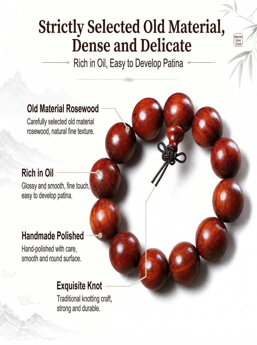 Exotic Cat's Eye Chatoyant Sandalwood Bracelet | SUBVIBE