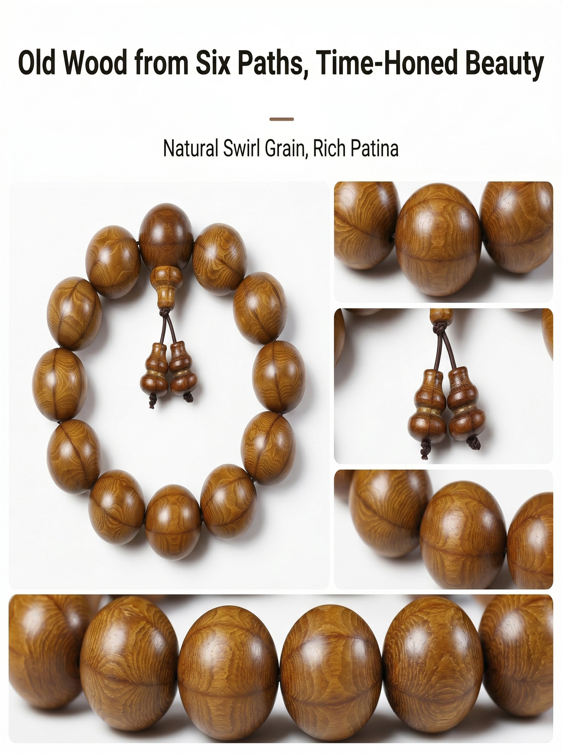 Aged Six Prong Wood Bracelet 'The Iron Fortress' | SUBVIBE