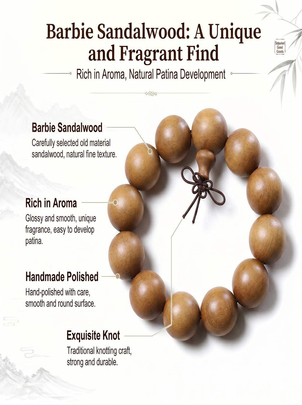 Barbi Sandalwood Fragrant Men's Bracelet | SUBVIBE