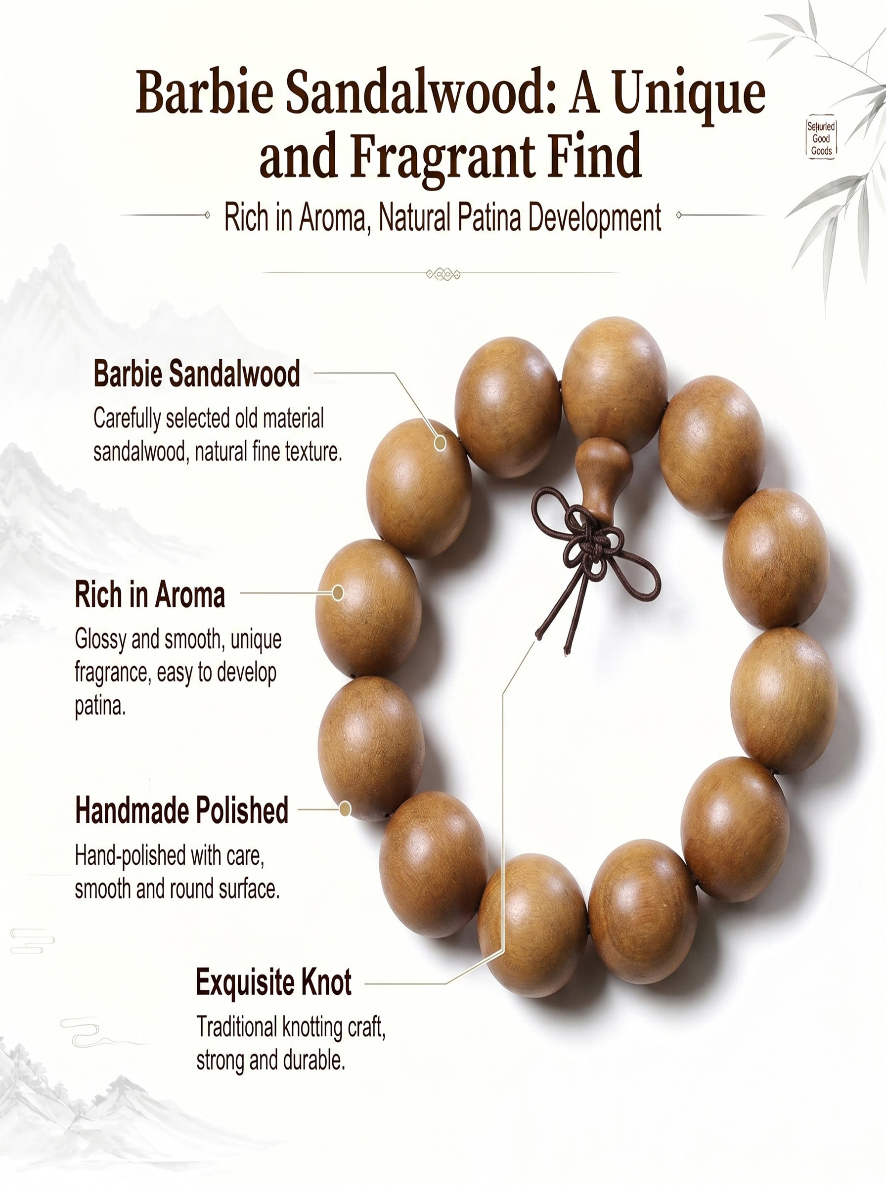 Barbi Sandalwood Fragrant Men's Bracelet | SUBVIBE