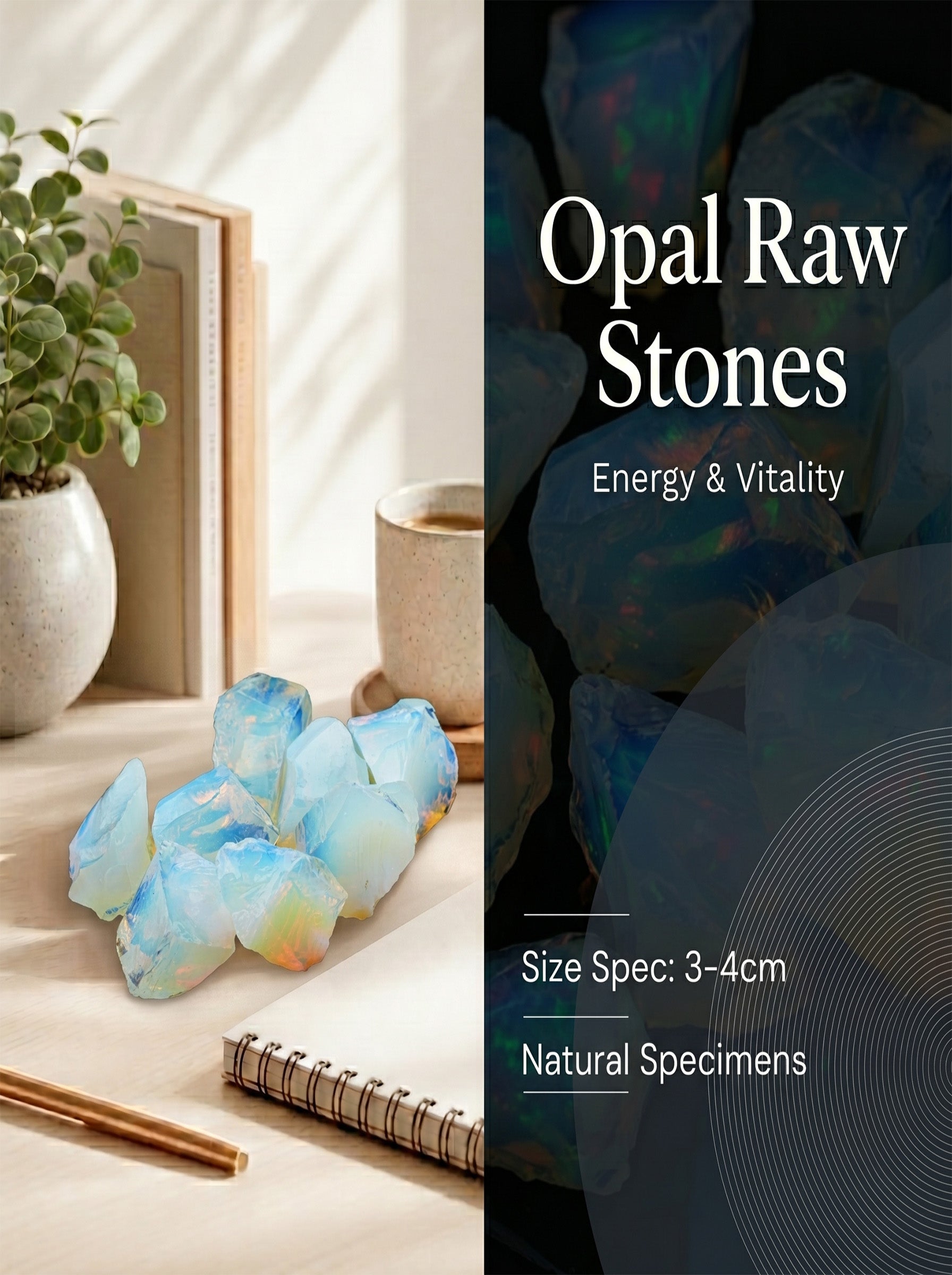The Ethereal Veil | Shimmering Raw Common Opal Crystal