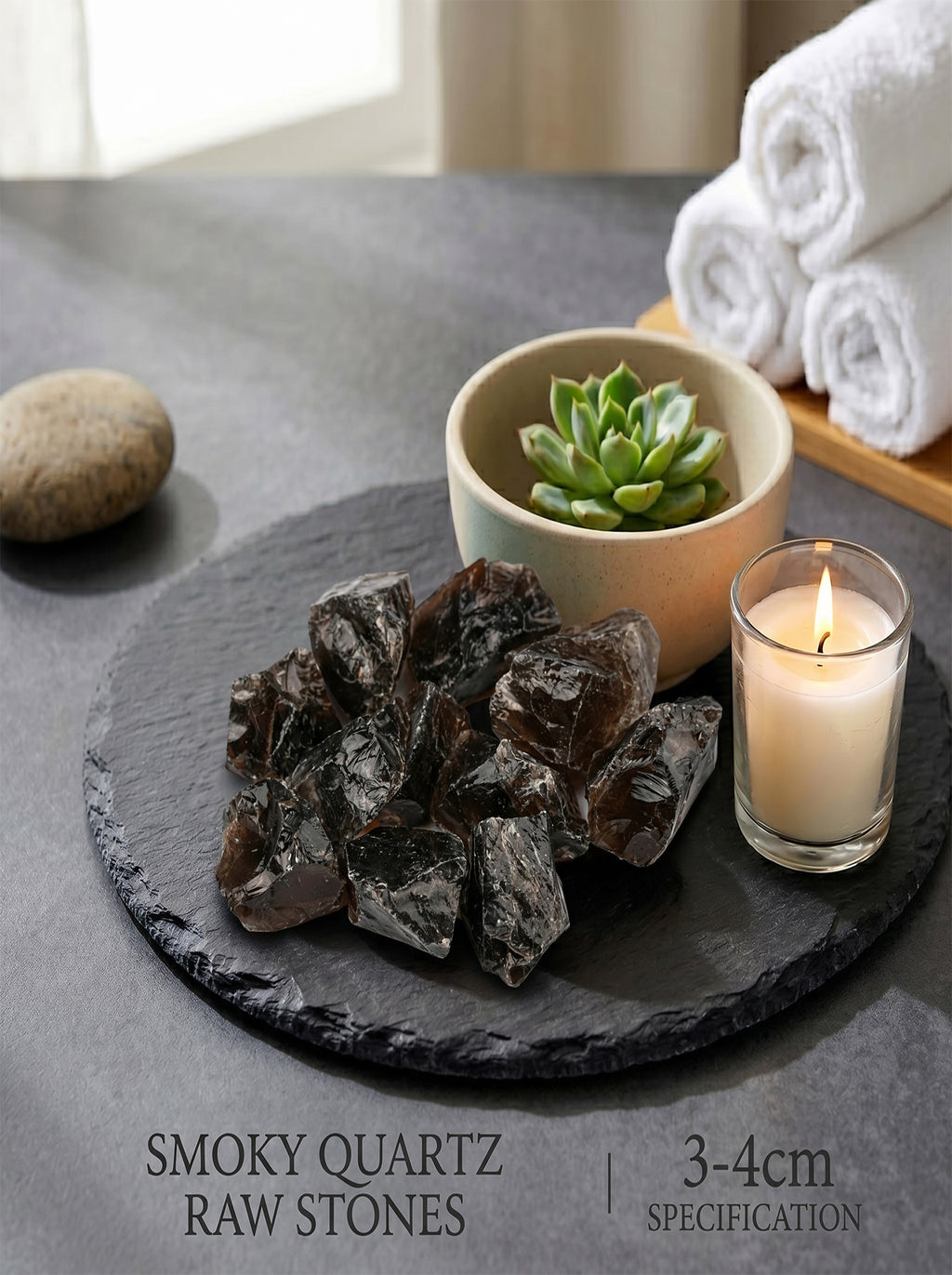 The Eclipse | Dark Raw Smoky Quartz Defense Talisman