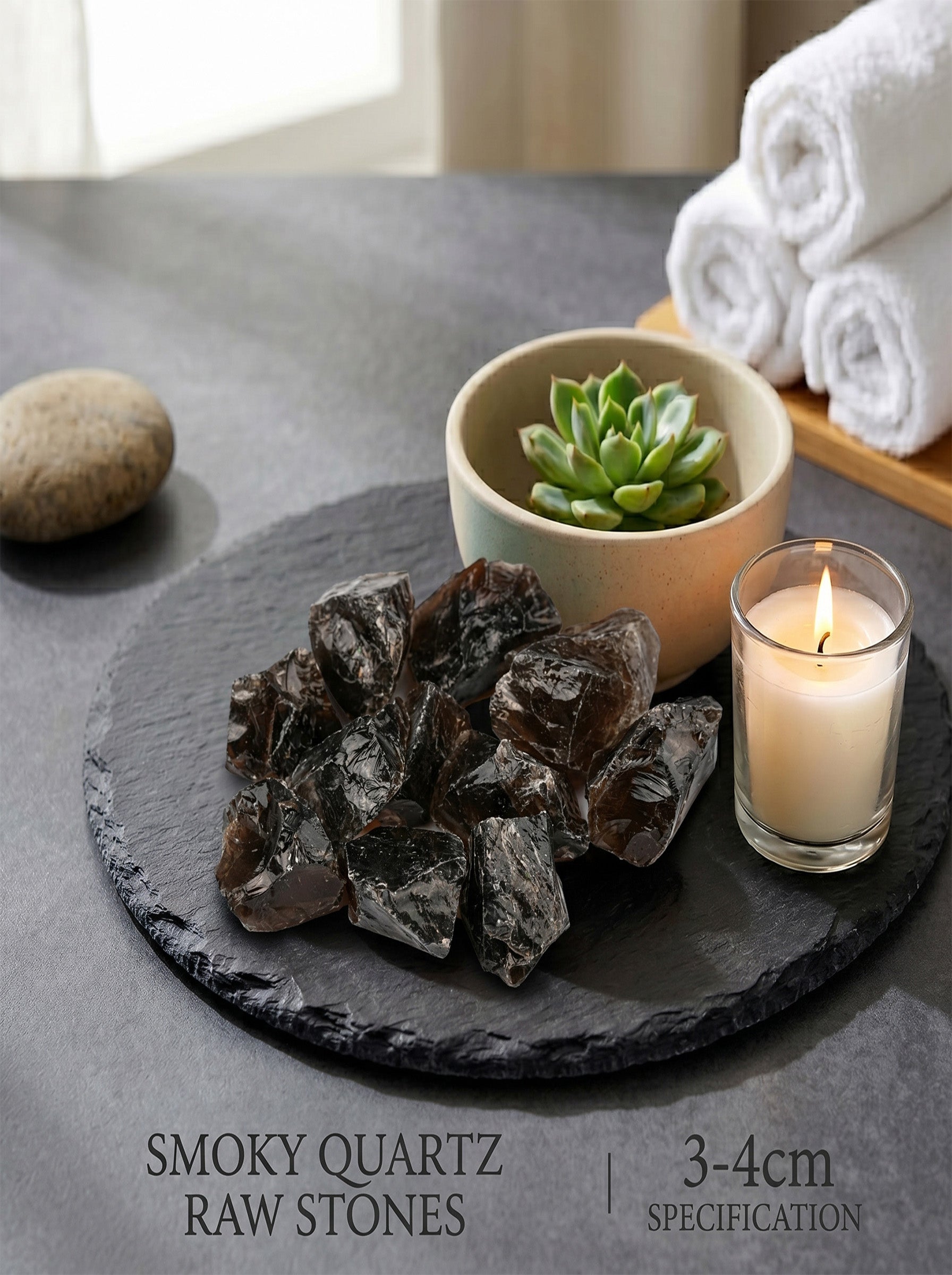 The Eclipse | Dark Raw Smoky Quartz Defense Talisman