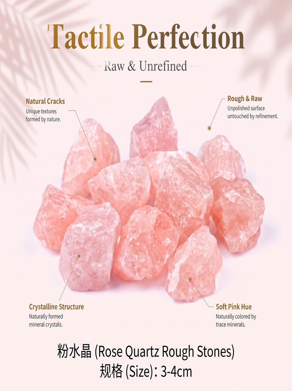 The Sanctuary of Grace | Raw Rose Quartz Heart Crystal