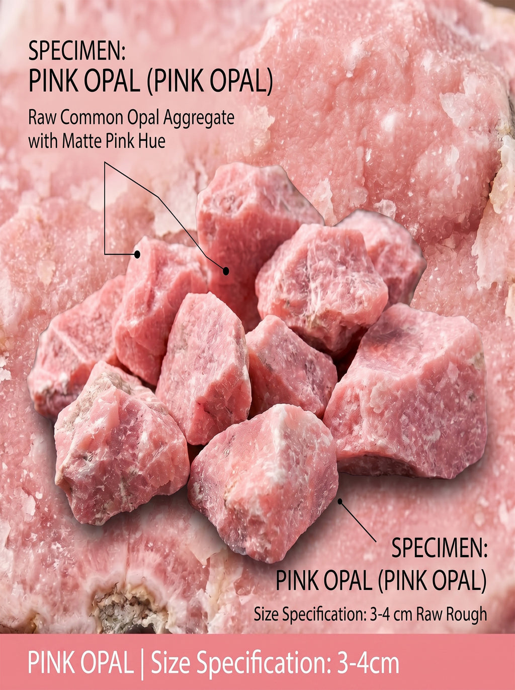 The Cosmic Silk | Rare Raw Pink Opal Healing Gemstone