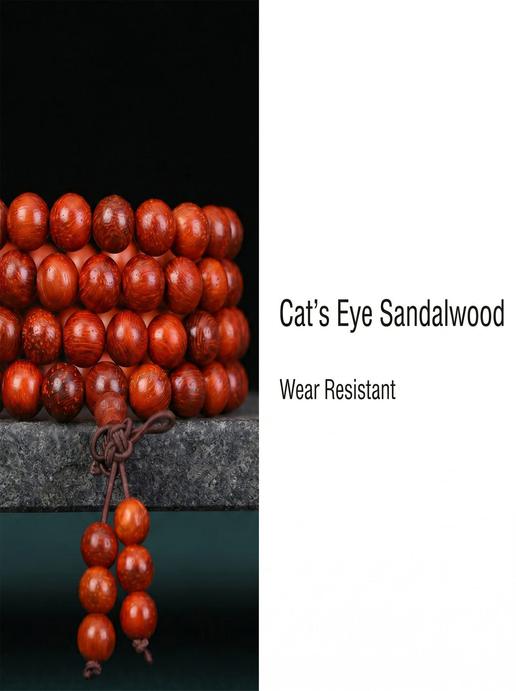 Exotic Cat's Eye Chatoyant Sandalwood 108 Mala | SUBVIBE