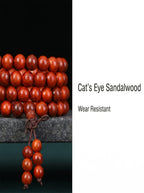 Exotic Cat's Eye Chatoyant Sandalwood 108 Mala | SUBVIBE