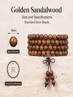 Luxury Golden Silk Sandalwood 108 Mala Beads | SUBVIBE