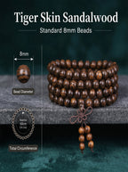 Bold Tiger-Skin Pattern 108 Mala Beads | SUBVIBE