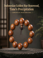 Gold Flecked Sandalwood Bracelet 'The Wealth Magnet' | SUBVIBE