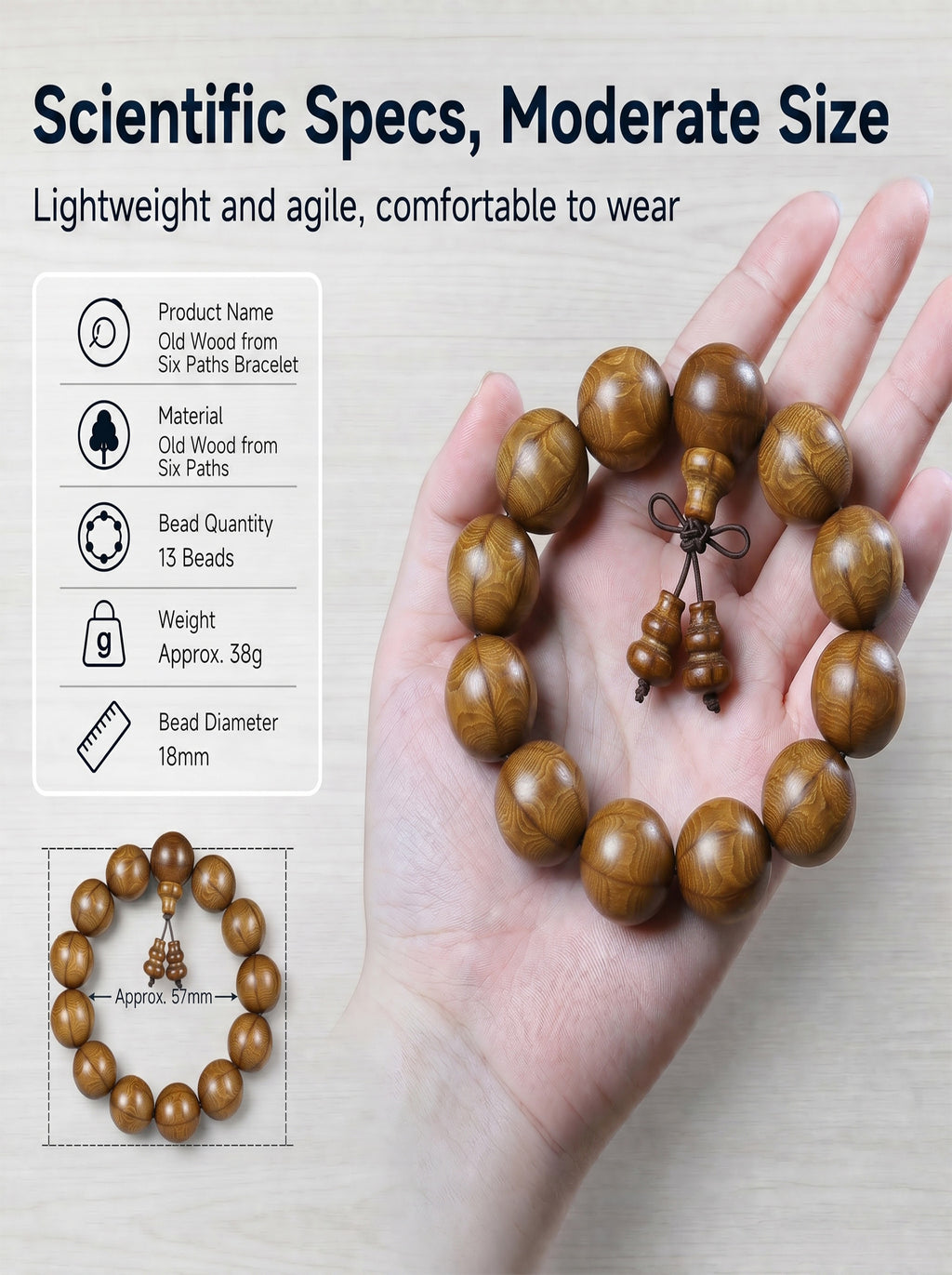 Aged Six Prong Wood Bracelet 'The Iron Fortress' | SUBVIBE