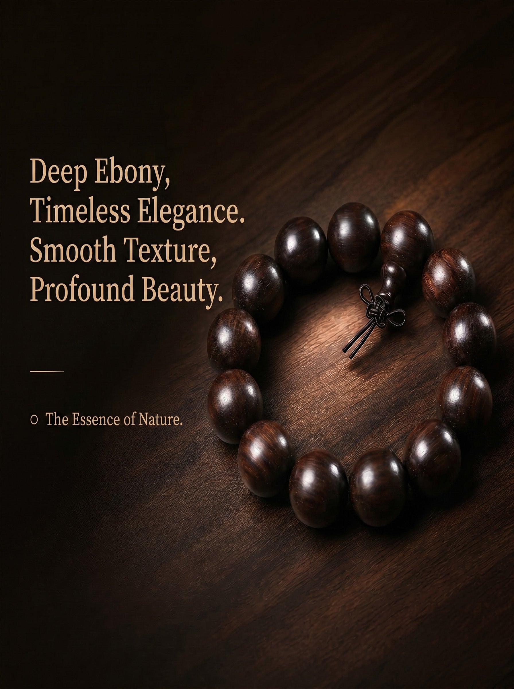Premium Matte Black Ebony Wood Wrist Bracelet | SUBVIBE