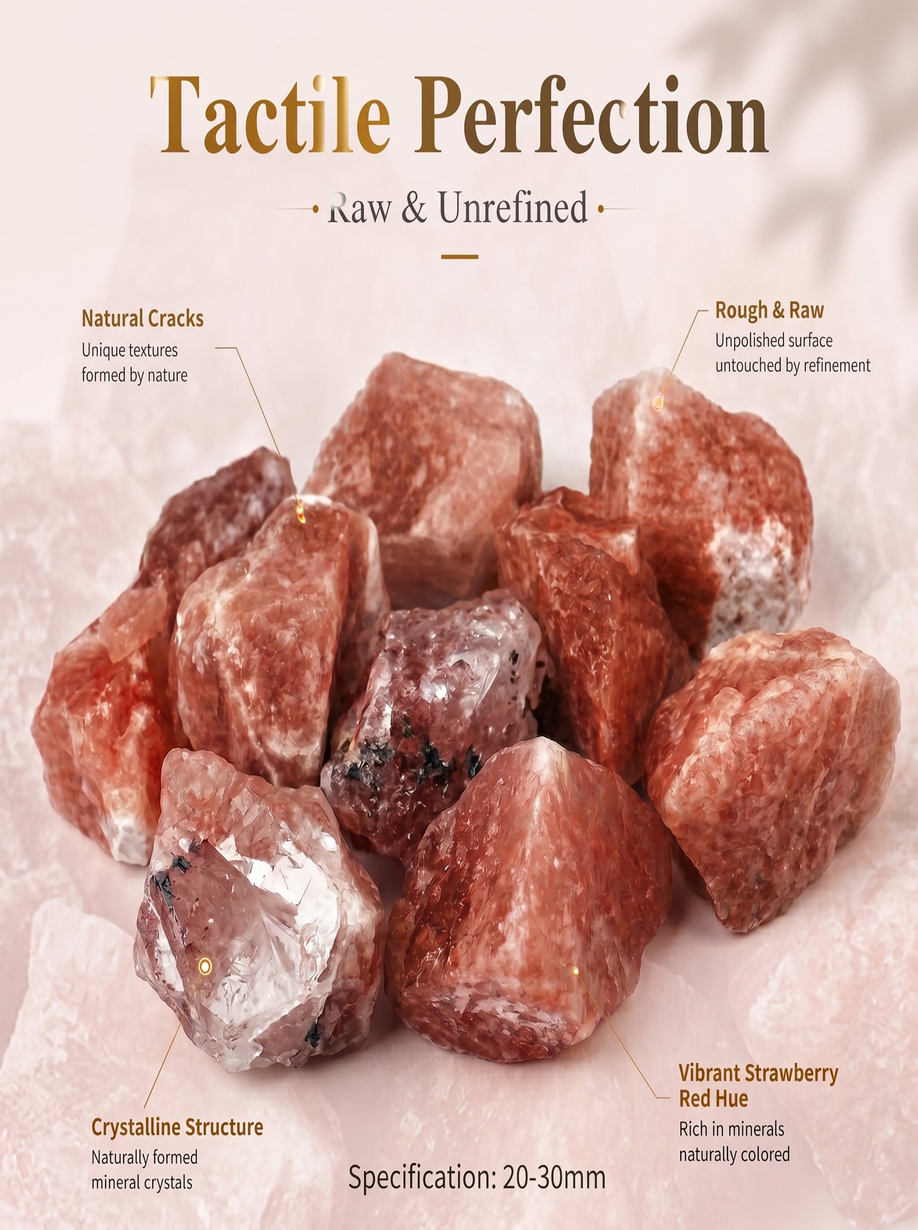 The Passion Ignite | Rare Raw Strawberry Quartz Crystal
