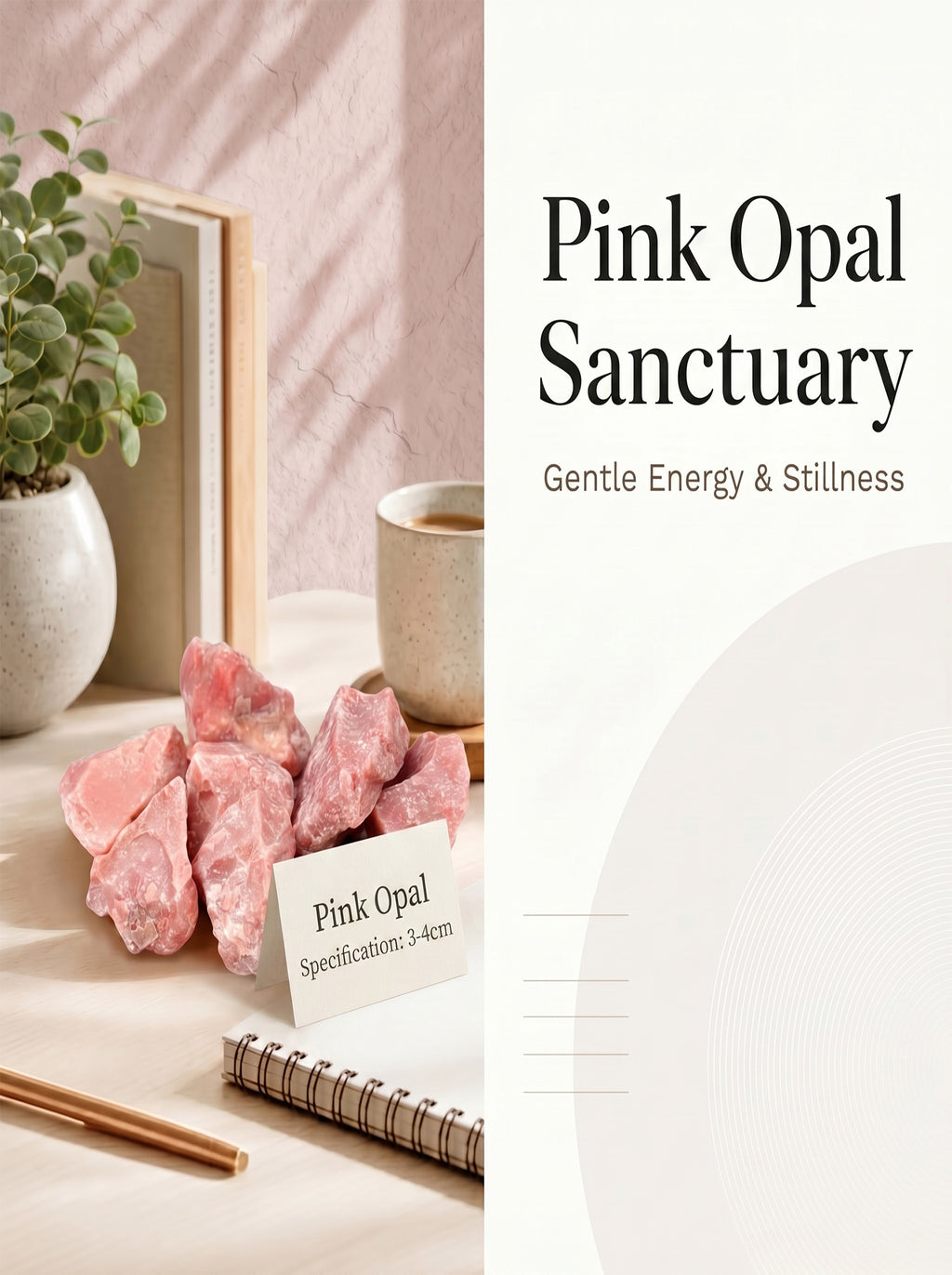 The Cosmic Silk | Rare Raw Pink Opal Healing Gemstone