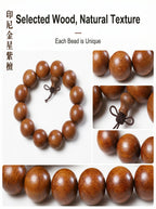 Gold Flecked Sandalwood Bracelet 'The Wealth Magnet' | SUBVIBE