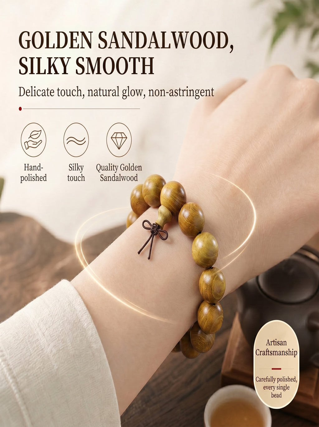 Exotic Goldenwood Bocote Bracelet 'The Sun Alchemist' | SUBVIBE