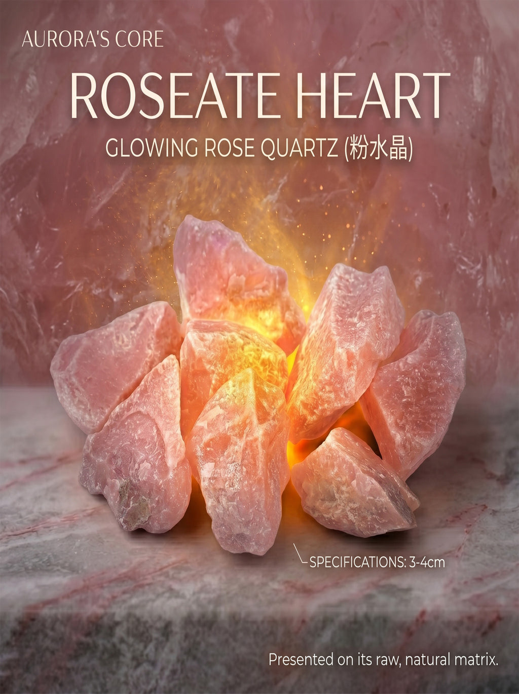 The Sanctuary of Grace | Raw Rose Quartz Heart Crystal