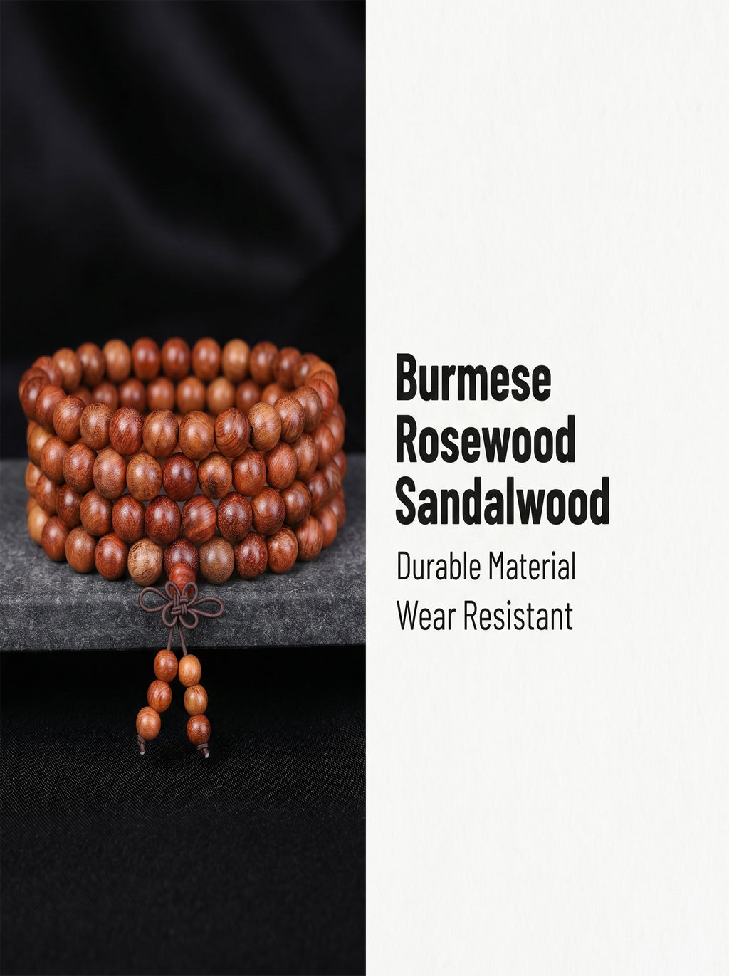 Burmese Rosewood 108 Mala 'The Golden Dawn' | SUBVIBE
