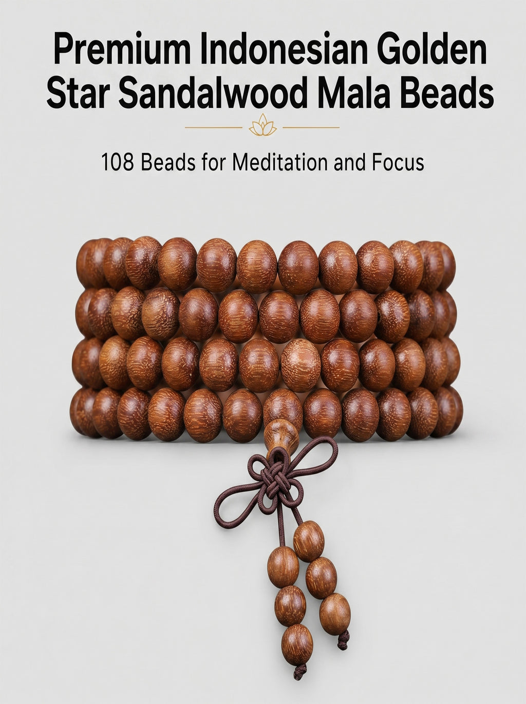 Gold-Flecked Purple Sandalwood 108 Mala Beads | SUBVIBE